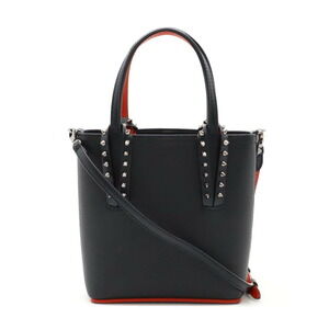 Christian Louboutin Kabata Shoulder Bag Studs Black Red
